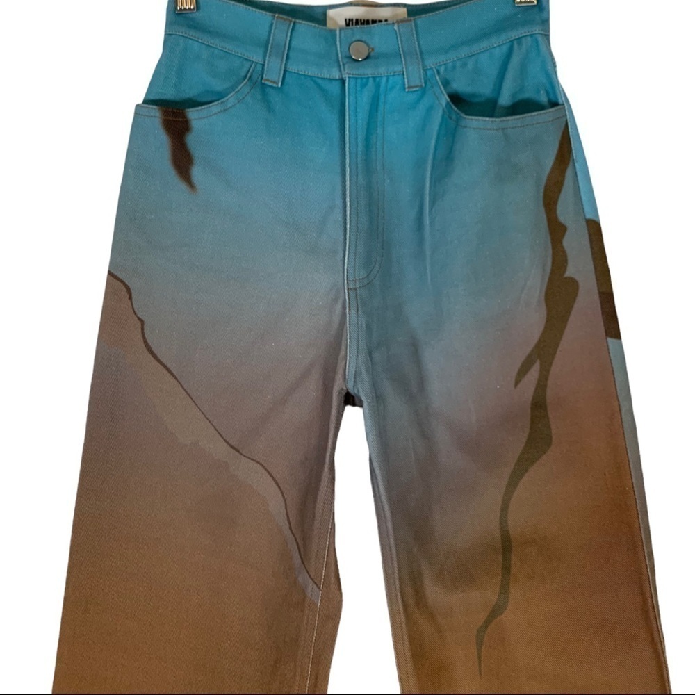 Viavanda High Waist Wide Flare Leg Jeans Size Small - Picture 6 of 11